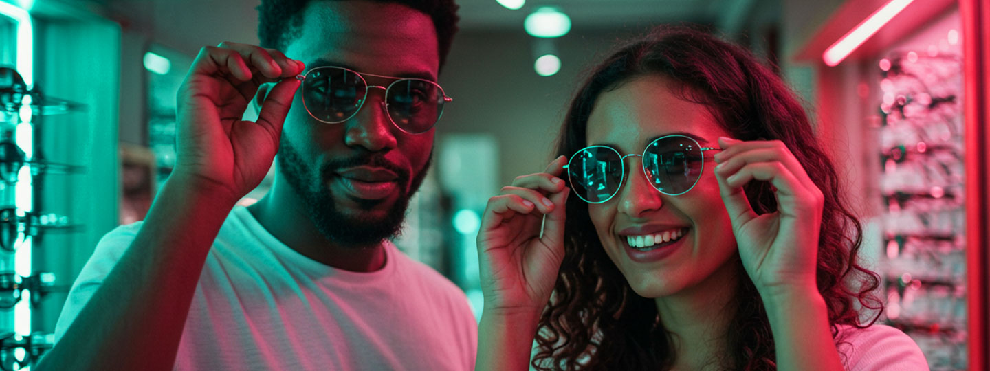 Couple wearing sunglasses