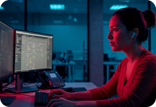 Girl sitting in front of laptop