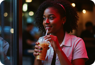 Gurl drinking juice
