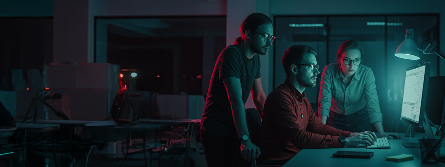 team working on system
