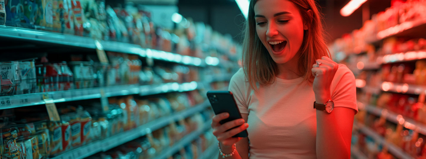 Girl is happy while seeing phone