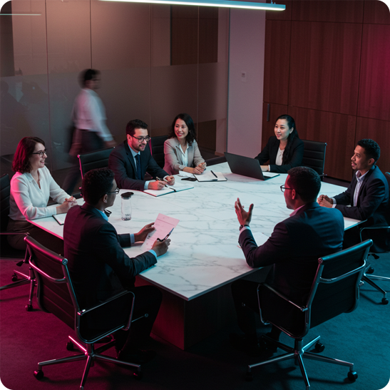 Executives meeting around a conference table