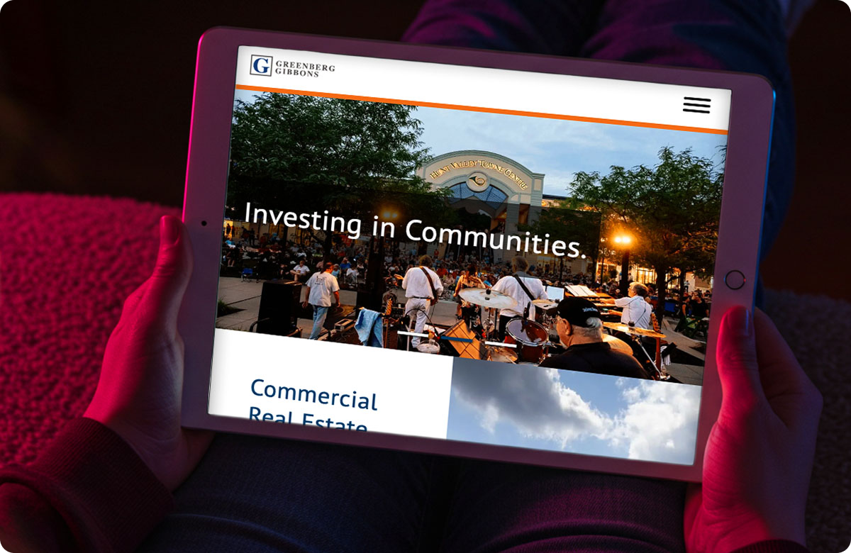 25IMR000_Pylot-Portfolio-Page_GG-Commercial_Tablet-1200x780 Greenberg Gibbon's homepage on a tablet