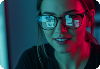 Girl wearing specs