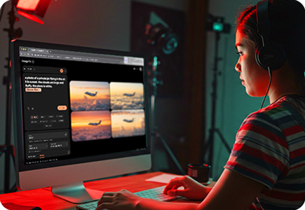 Girl working on AI