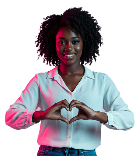 Girl making heart with hands