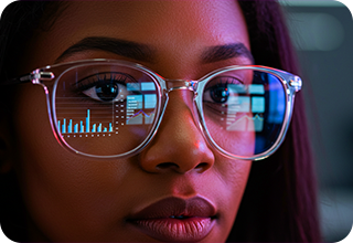 Girl wearing glasses