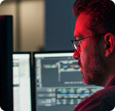 Man sitting at a computer