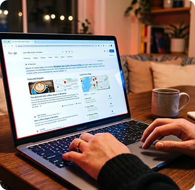 A customer viewing a serp page with ai overview.